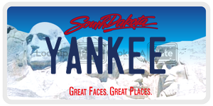 YANKEE license plate in South Dakota