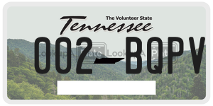 002BQPV  license plate in TN