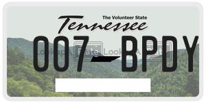 007BPDY license plate in Tennessee