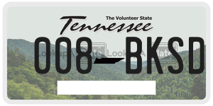 008BKSD  license plate in TN