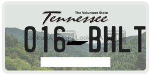 016BHLT license plate in Tennessee