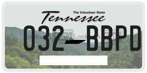 032BBPD license plate in Tennessee