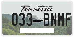 033BNMF  license plate in TN