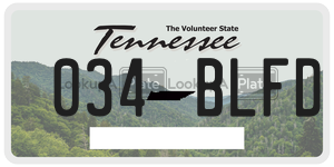 034BLFD license plate in Tennessee