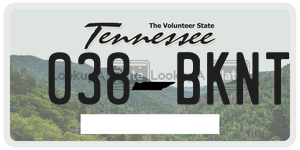 038BKNT  license plate in TN