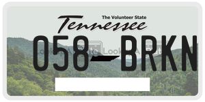 058BRKN  license plate in TN