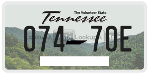 07470E  license plate in TN