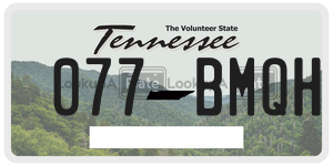 077BMQH license plate in Tennessee