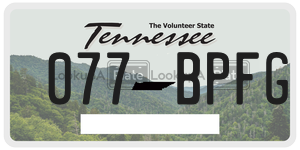 077BPFG license plate in Tennessee