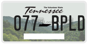 077BPLD  license plate in TN