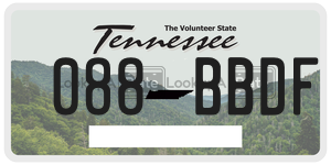 088BBDF license plate in Tennessee