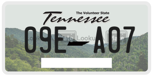 09EA07 license plate in Tennessee