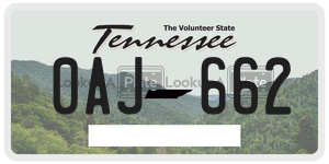 0AJ662  license plate in TN