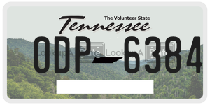 0DP6384 license plate in Tennessee