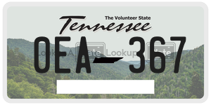 0EA367  license plate in TN