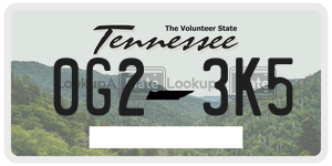 0G23K5 license plate in Tennessee