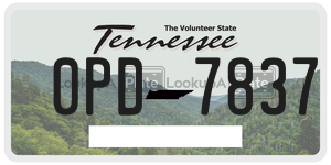 0PD7837 license plate in Tennessee