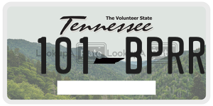 101BPRR  license plate in TN