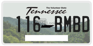 116BMBD license plate in Tennessee