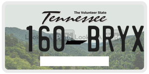 160BRYX  license plate in TN
