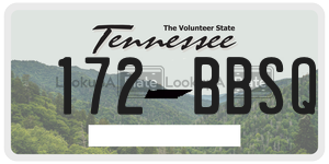 172BBSQ  license plate in TN