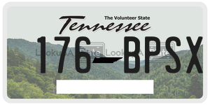 176BPSX license plate in Tennessee