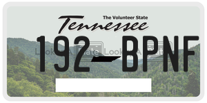 192BPNF  license plate in TN