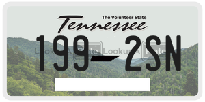 1992SN  license plate in TN