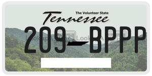 209BPPP license plate in Tennessee