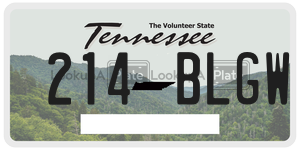 214BLGW  license plate in TN