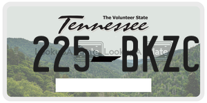 225BKZC license plate in Tennessee