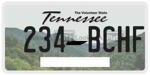 234BCHF license plate in Tennessee