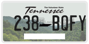 238BQFY  license plate in TN