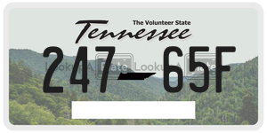24765F  license plate in TN