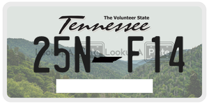 25NF14  license plate in TN