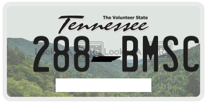 288BMSC  license plate in TN