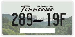 28919F license plate in Tennessee