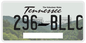 296BLLC  license plate in TN