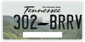 302BRRV  license plate in TN