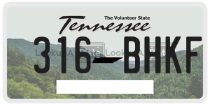316BHKF license plate in Tennessee