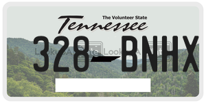 328BNHX license plate in Tennessee