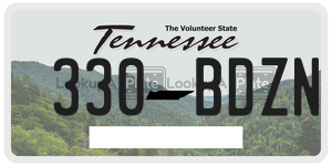 330BDZN  license plate in TN