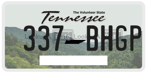 337BHGP license plate in Tennessee