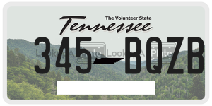 345BQZB  license plate in TN
