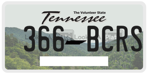 366BCRS  license plate in TN
