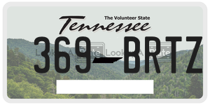 369BRTZ  license plate in TN