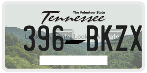 396BKZX license plate in Tennessee