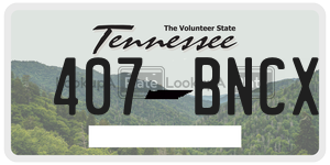 407BNCX license plate in Tennessee