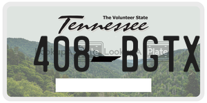 408BGTX license plate in Tennessee