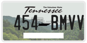 454BMVV  license plate in TN